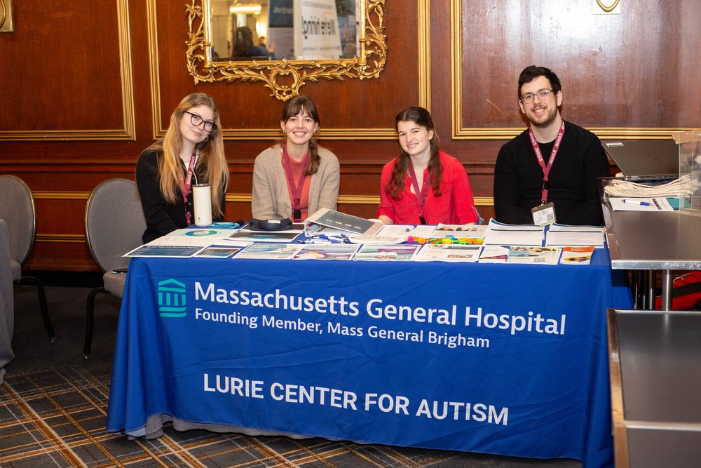 Staff at the Massachusetts General Hospital Lurie Center for Autism exhibitor table